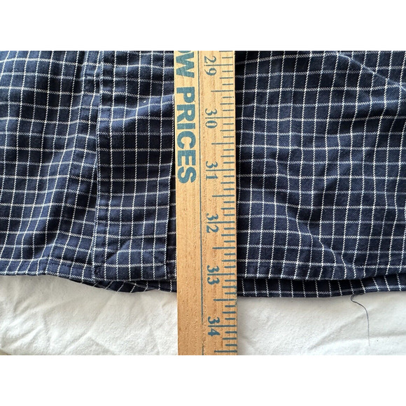 Ralph Lauren Classic Fit XL Button Up Check Navy Blue Light BluePony Long Sleeve - Picture 9 of 11